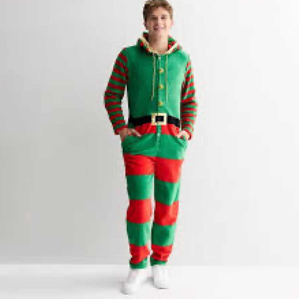Festive Striped Christmas Elf Jumpsuit